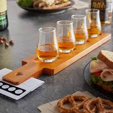Flight Paddle With Whiskey Tasting Glasses