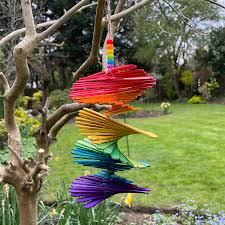 Pop Stick Rainbow Wind Spinner Craft