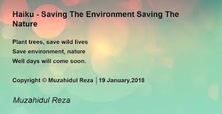 the environment saving the nature poem