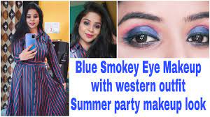 blue smokey eye look summer party