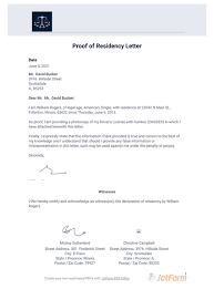 proof of residency letter pdf