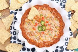easy baked refried bean dip or taco or