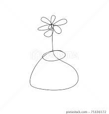 minimalist flower one line drawing