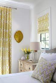yellow curtains transitional