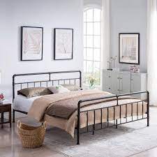 Noble House Mowry Industrial Queen Size Hammered Copper Iron Bed Frame