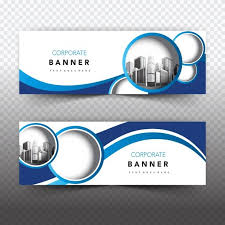 blue and white business banner
