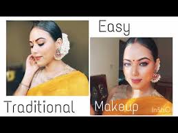 yellow saree makeup look