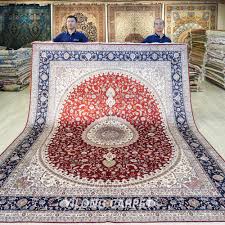 silk persian rug red medallion