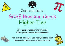 corbettmaths gcse revision cards