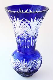 Bohemian Cut Glass Thistle Vase Of