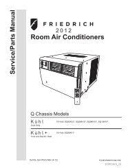 Friedrich air conditioner parts it couldn't be easier. Standard Chassis Service Parts Manual Friedrich Air Conditioning