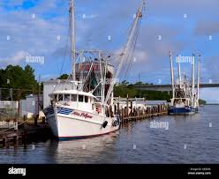 shrimp boat docks hi res stock