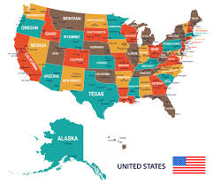 political map of usa colored state map