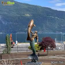 Large Bronze Mermaid Statue Made