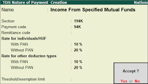 create tds nature of payment