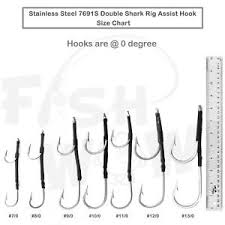 Details About 7691s Double Hook Stainless Steel Assist Rig 0 Degree 7 0 8 9 10 11 12 13 0 Lot