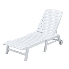 Polywood Nautical White Wheeled Armless