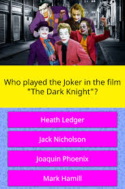 Trivia questions & answers 1) what year did the joker make his comic book debut? Who Played The Joker In The Film Trivia Answers Quizzclub