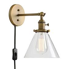 Shop Industrial Plug In Wall Light Clear Glass On Off Switch Antique Wall Sconce Overstock 29401048