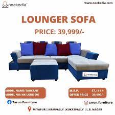 l shape 4 seater lounger sofa