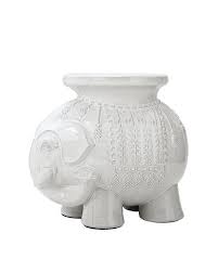 Ellie Round White Ceramic Elephant Side