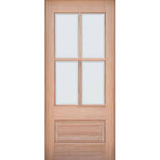 4 Lite Low E Mahogany Wood Door Door