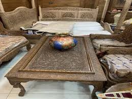 Kashmiri Walnut Wood Carved Sofa Size