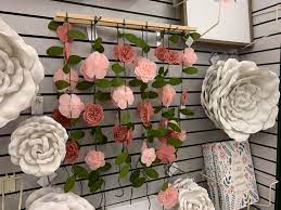 Pink Hanging Flowers Wood Wall Decor