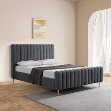 genova bed 180x200cm in gray fabric