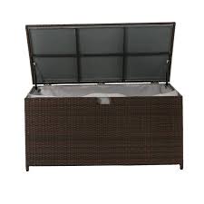 Brown Wicker Outdoor Storage Deck Box