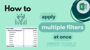 excel pivot table how to apply