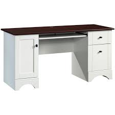 Create a space that allows you to work at ease by browsing our collection of computer desks. Sauder Select Simple Wooden Computer Desk In Soft White And Cherry 429449