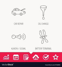 Car Repair Oil Change And Signal Icons