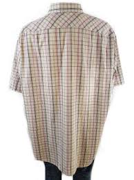 Details About Ben Sherman Size 4xl Short Sleeve Shirt Checkered Pink Cotton Beige