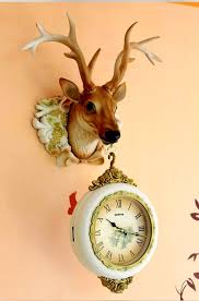 Deer Face Hanging Wall Clock Home