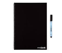 infinitebook the whiteboard notebook a size blank pages pen infinitebook the whiteboard notebook a4 size blank pages pen included black cover amazon co uk office products