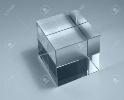 Physics Theme With Studio Photography Of A Solid Glass Cube In