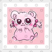 Cute Little Pastel Pink Hamster