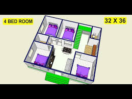 32 x 36 village house design ii 4 bed