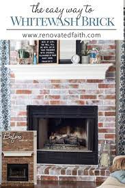 How To Whitewash A Brick Fireplace