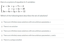 System Of Equation In 4 Variables