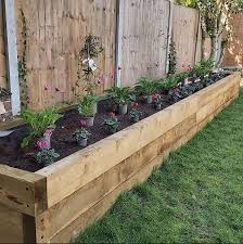 Raised Garden Bed Along The Fence