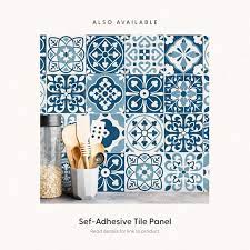Blue Moroccan Tile Decals Self Adhesive