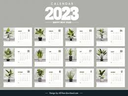 Calendar 2023 Template Green While