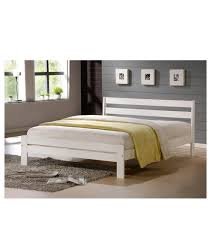 white solid pine wood bed frame elechome