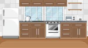 kitchen interior vector art icons and