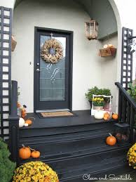 fall front porch outdoor decorating