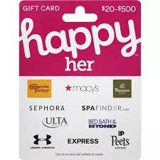 Give your husband the gift of choice across clothing brands at topman and hudson's bay. Happy Her Gift Card 20 500 Gift Cards Sun Fresh