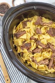 savory crock pot beef and noodles