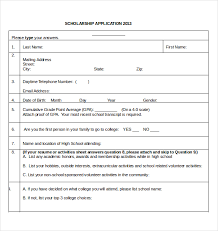 Scholarship Application Template Template Business
